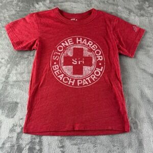 League Kids T-Shirt Boys S (6/7) Red "Stone Harbor Beach Patrol"